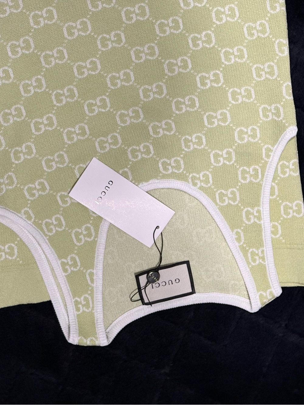Gucci Pale Green & White Monogram short dress - Picture 5 of 11